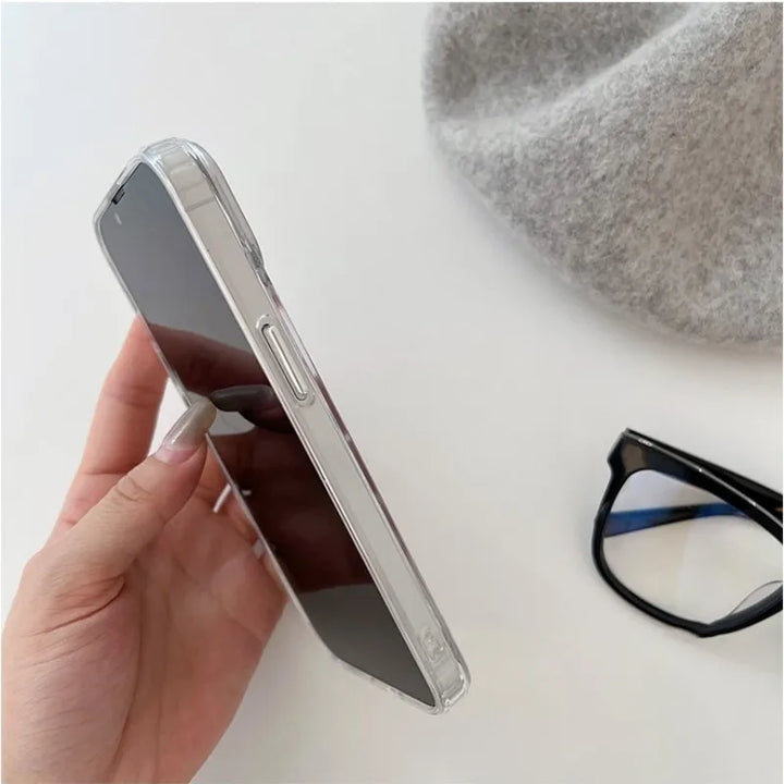 Luxury Pink & Silver Jesus Cross Mirror Phone Case – Hard Acrylic | iPhone 11–15 Pro Max
