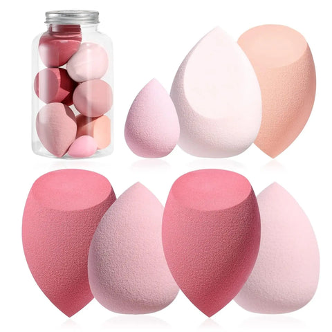 "7-Piece Makeup Sponge Set | Multi-Colored Blender Sponges for Liquid, Cream, Powder + Mini Pink Sponge" - Total Trends Fusion