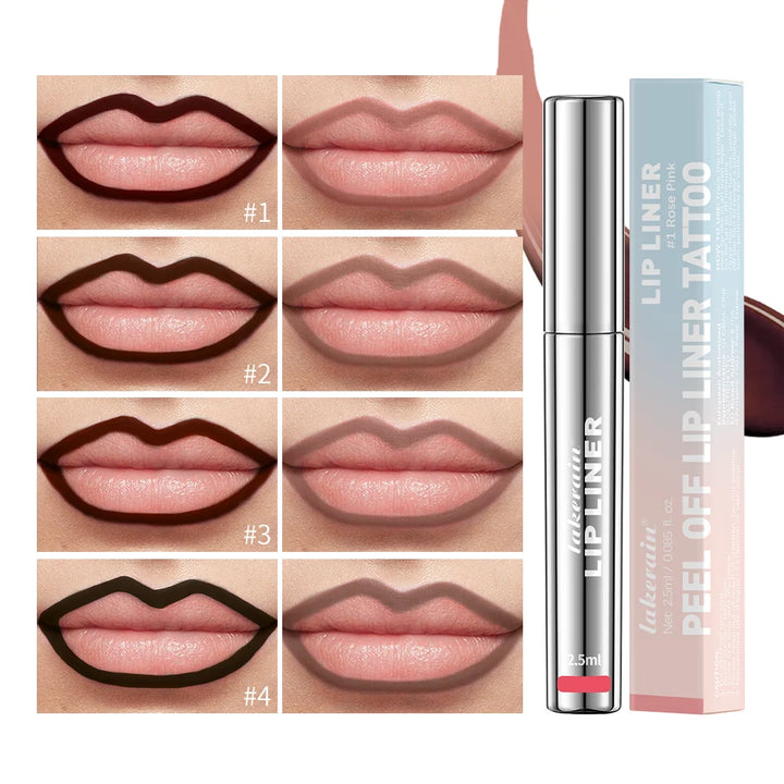 Waterproof Lip Liner Peel Off Tattoo Lipgloss Waterproof Long Lasting Matte Lip Tint Brown Contour Tear-off Lips Stain Cosmetic - Total Trends Fusion