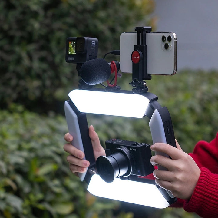 Ulanzi U200 U-200 Smartphone Video Rig  LED Video Light 2 in 1 Ring Light Cold Shoe for Microphone Tiktok Youtube Live Rig Light