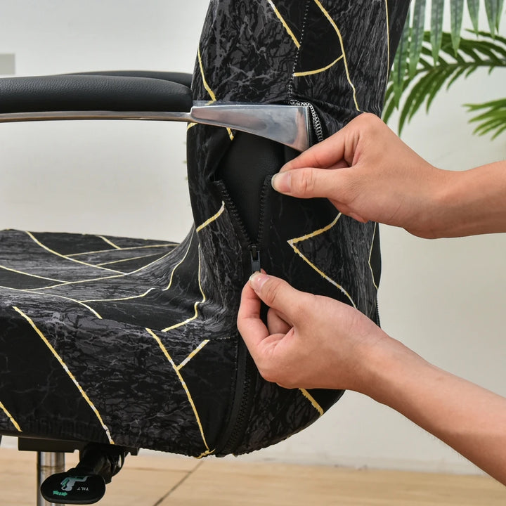 Elastic Computer Office Chair Cover Floral Printed Anti-dirty Rotating Stretch Gaming Desk Seat Chair Slipcover for Armchair