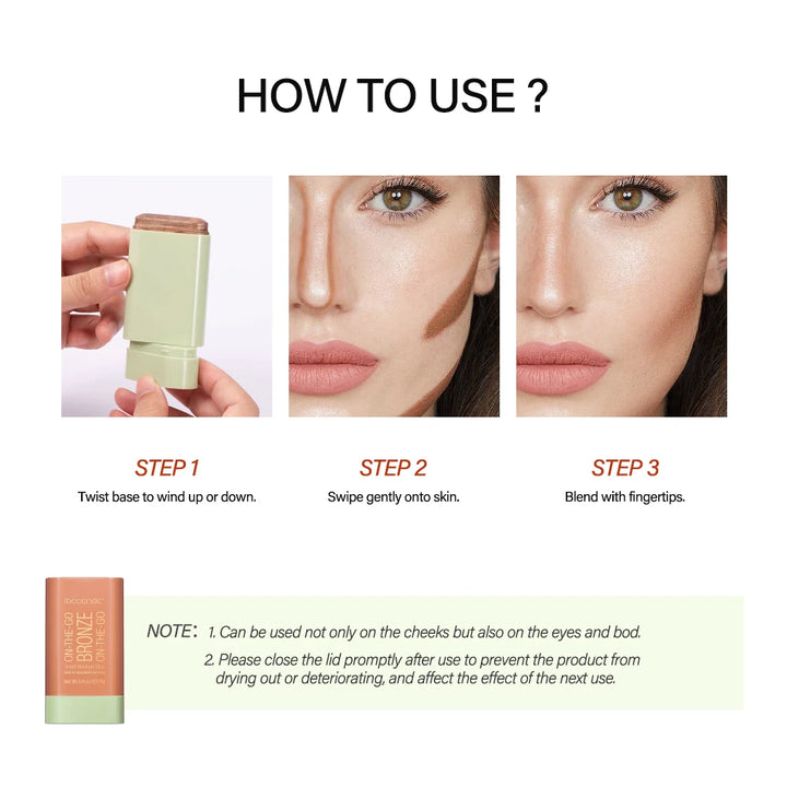 "Functional Blush Stick | Waterproof Cream Blusher for Brightening Skin Tone"