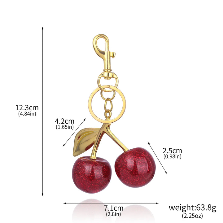 "Cherry Keychain | Summer Fruit Pendant Keyring for Bags & Jewelry"