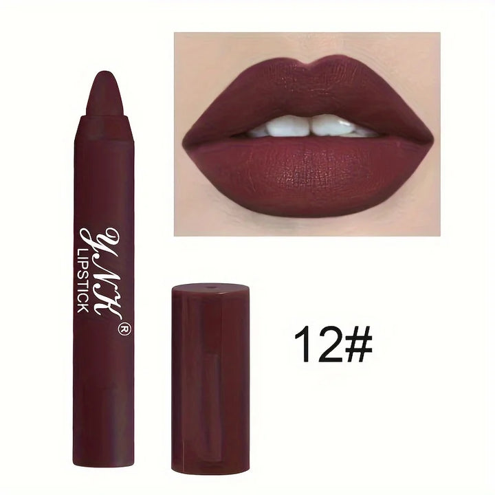 "1PC 12-Color Velvet Matte Lipstick Set | Waterproof & Long-Lasting"
