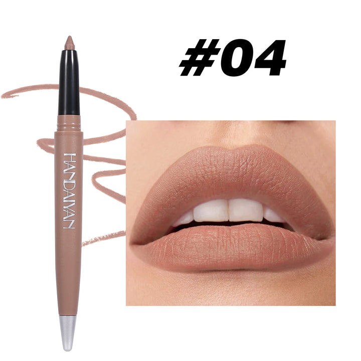 Handaiyan 6 Colors Matte Waterproof Velvet Nude Lipstick Pencil Lip Liner Sexy Red Pink Pigments Makeup Long Lasting - Total Trends Fusion