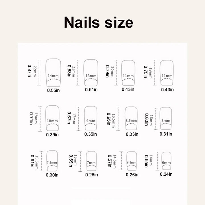 24pcs/set short square fake nails for women girls Pink green blue yellow purple tips faux ongles press on false nail supplies