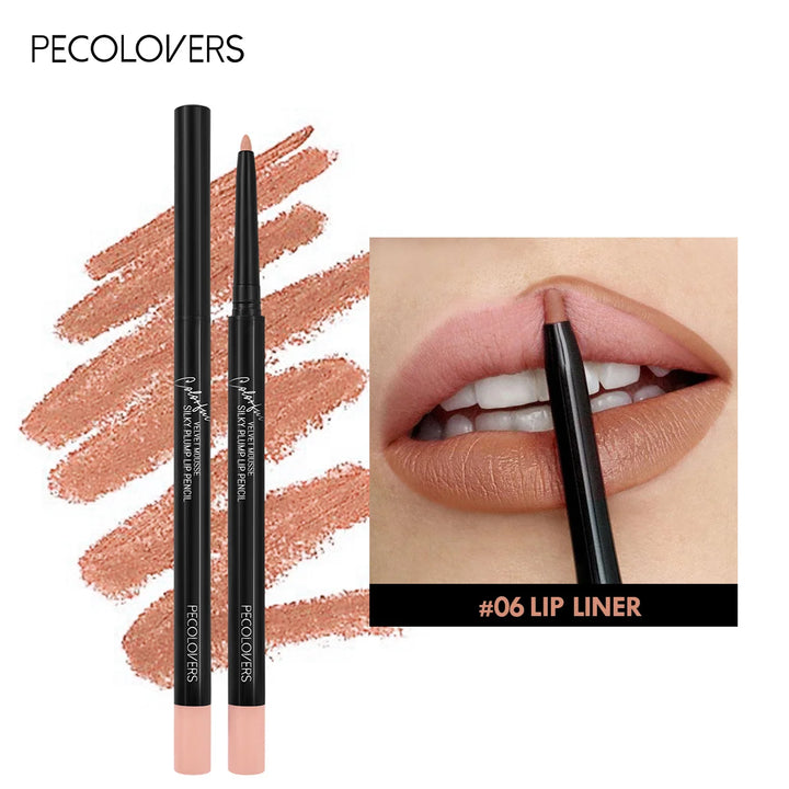 Waterproof Matte Lipliner Pencil Red Contour Tint Lipstick Long Lasting Non-stick Cup Moisturising Lips Makeup