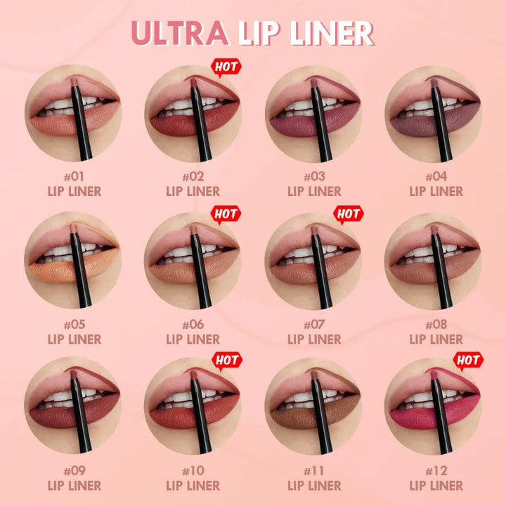 Waterproof Matte Lipliner Pencil Red Contour Tint Lipstick Long Lasting Non-stick Cup Moisturising Lips Makeup