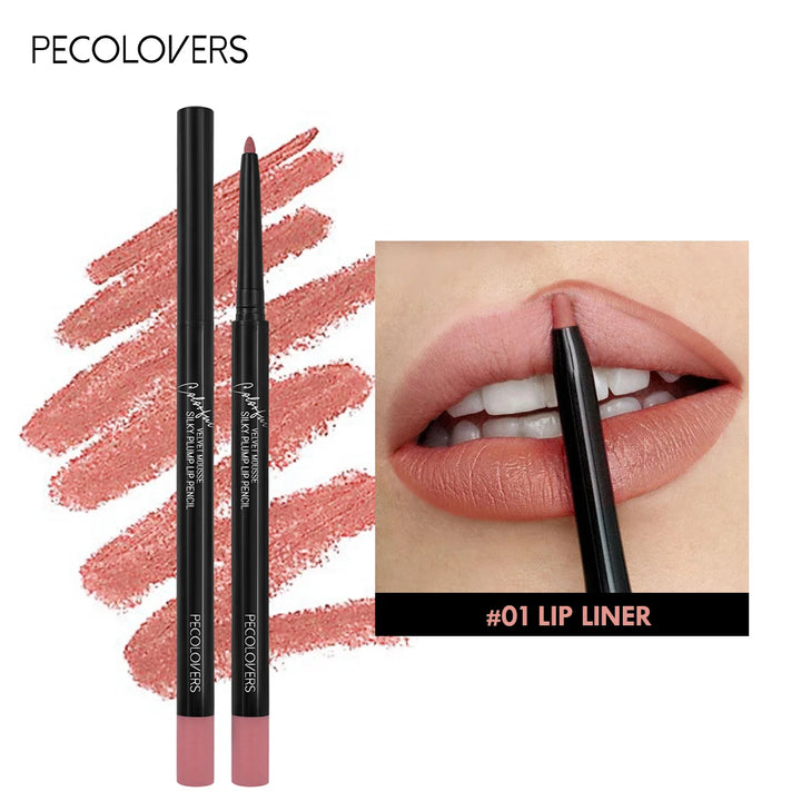Waterproof Matte Lipliner Pencil Red Contour Tint Lipstick Long Lasting Non-stick Cup Moisturising Lips Makeup