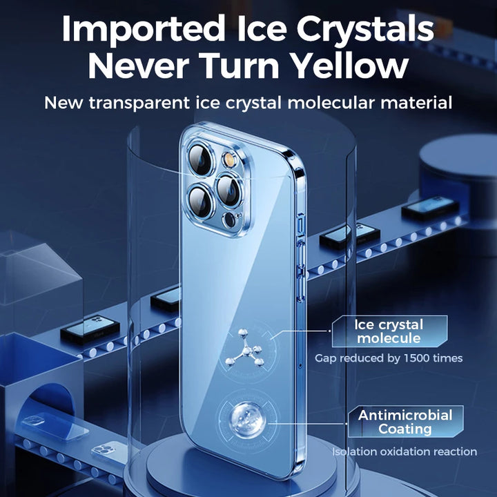 Joyroom Phone Clear Case For iPhone 16 15 14 Pro Max Lens Protection Transparent Cover PC Anti-Yellow Case For iPhone 16 Pro Max