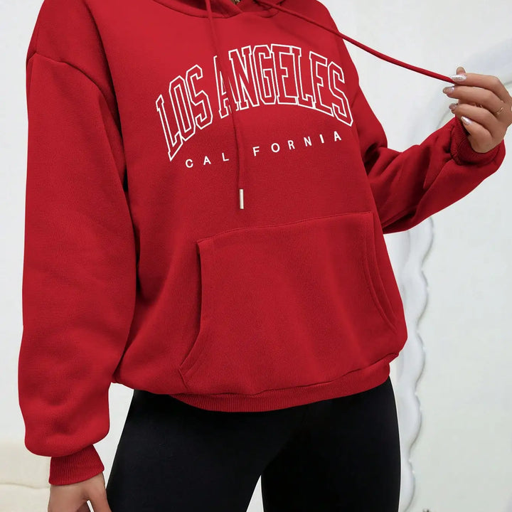 Los Angeles Art Letter Design Women Streetwear American Style Fashion Sweatshirt Autumn Hip Hop Female Hoodies Casual Fleece Top - Total Trends Fusion