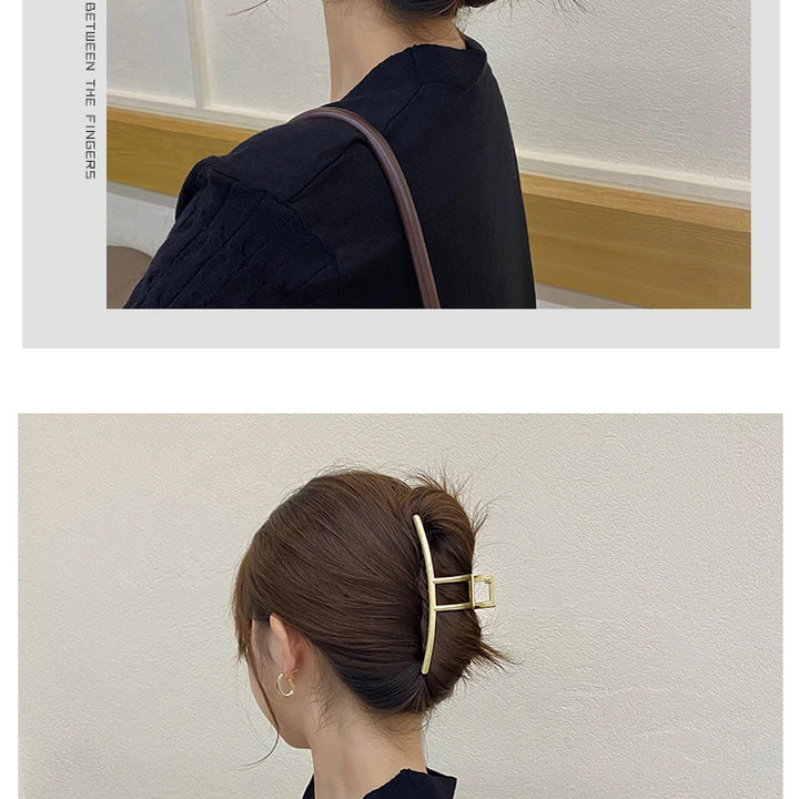GoldHollow Geometric Hair Clips Metal Hair Claw Cross Hairclip Headband Hairpin Sliver Hair Crab Women Fashion Hair