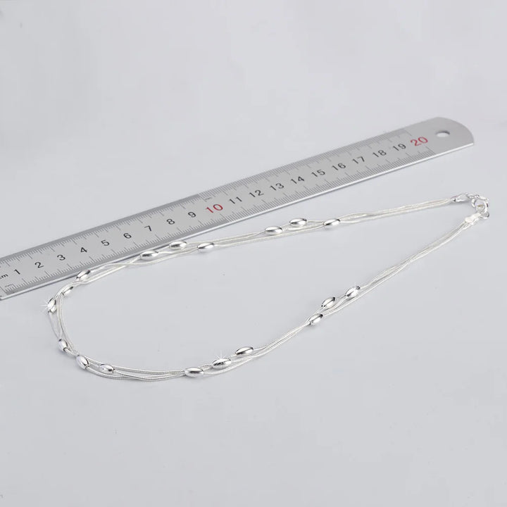 925 Sterling Silver Charms Beads Necklace for Women – Luxury Fashion Jewelry