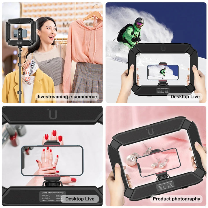 Ulanzi U200 U-200 Smartphone Video Rig LED Video Light 2 in 1 Ring Light Cold Shoe for Microphone Tiktok Youtube Live Rig Light - Total Trends Fusion