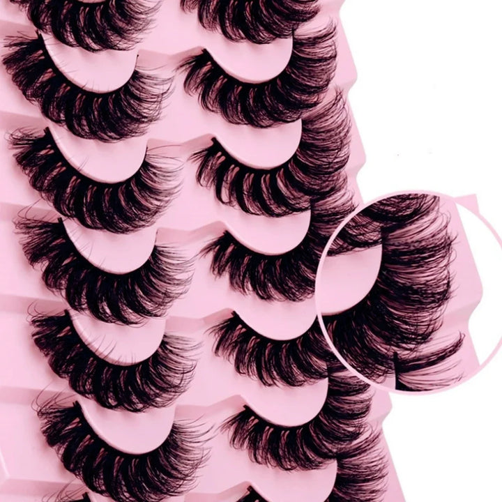 7 Pairs Russian Strip Eyelashes Thick Slender Fluffy False Eyelashes Daily Thick Eye End Lengthening Messy Lashes - Total Trends Fusion