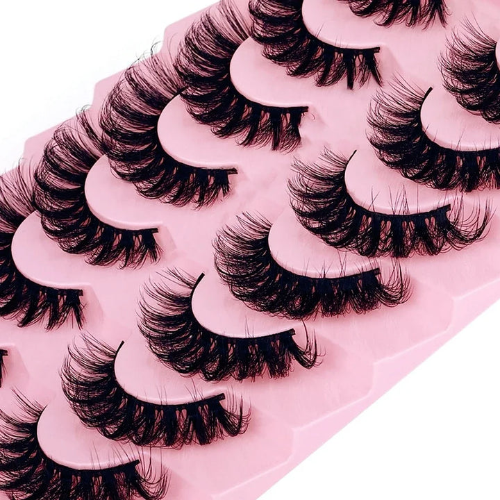 7 Pairs Russian Strip Eyelashes Thick Slender Fluffy False Eyelashes Daily Thick Eye End Lengthening Messy Lashes - Total Trends Fusion