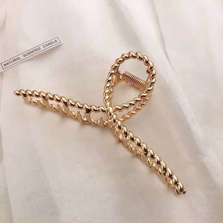 GoldHollow Geometric Hair Clips Metal Hair Claw Cross Hairclip Headband Hairpin Sliver Hair Crab Women Fashion Hair - Total Trends Fusion
