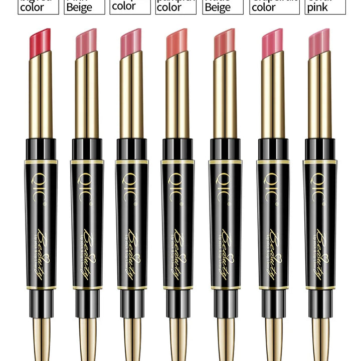 2 IN 1 Lip Liner Waterproof Matte Lipstick Pencil Sexy Red Long Lasting Lipliner Makeup Cosmetics