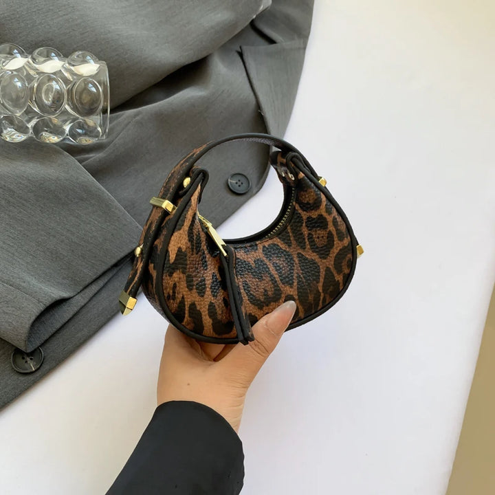 "Mini Leopard PU Leather Crossbody Bag | Y2K Trend Shoulder Bag"