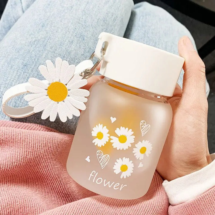Mini Travel Glass Cup Summer Water Cup Water Bottle Cup With Rope Sports Water Bottle High Temperature Resistance 300ml Kawaii