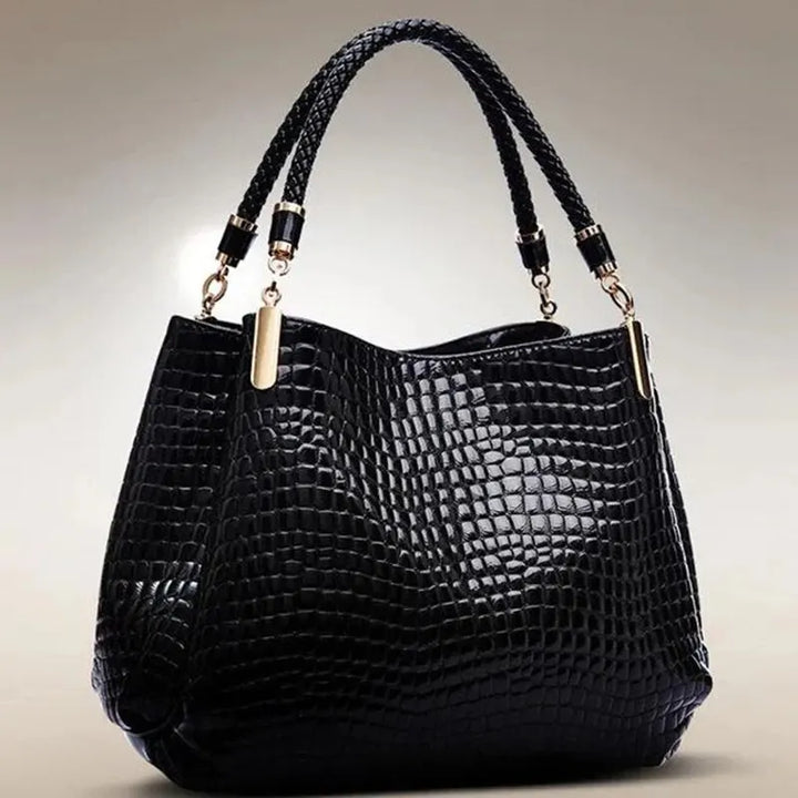 "Women’s Large Capacity Tote | Crocodile Print Shoulder Handbag"
