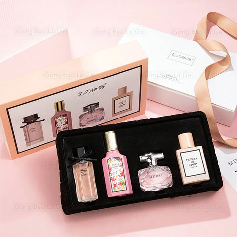 "Floral Scent Perfume Gift Box | 110ml 4-Piece Set with Long-Lasting Eau De Parfum"