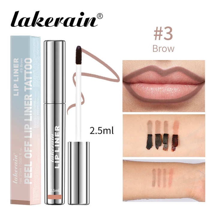 Waterproof Lip Liner Peel Off Tattoo Lipgloss Waterproof Long Lasting Matte Lip Tint Brown Contour Tear-off Lips Stain Cosmetic - Total Trends Fusion