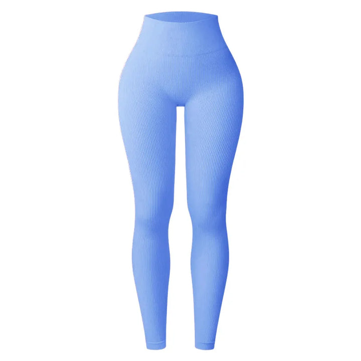 Thread Solid Leggings Women Seamless Knit Yoga Pants High Waist Hip Liftting Tights Fashion Slim Workout Running Sports Leggings - Total Trends Fusion