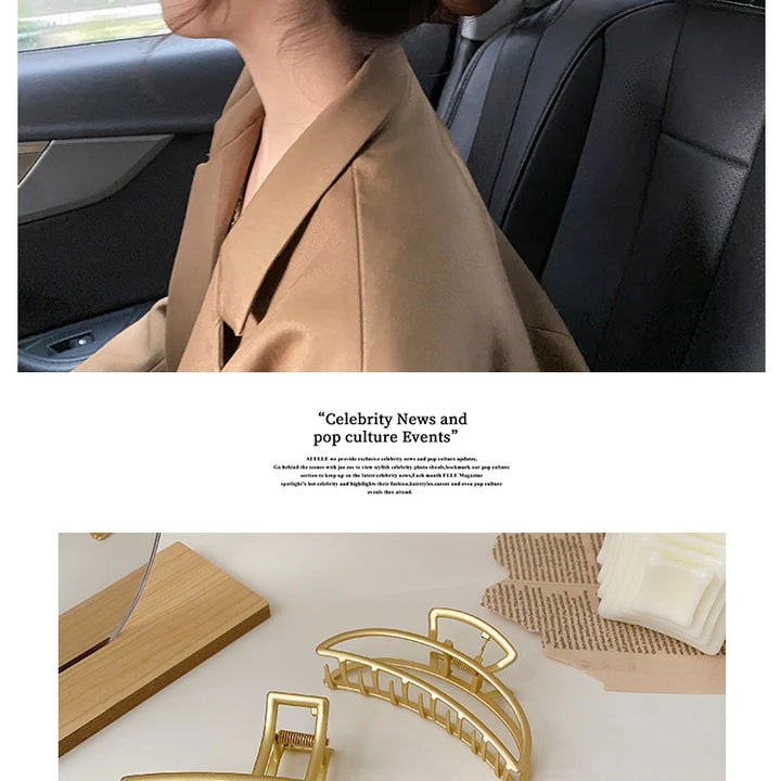 GoldHollow Geometric Hair Clips Metal Hair Claw Cross Hairclip Headband Hairpin Sliver Hair Crab Women Fashion Hair