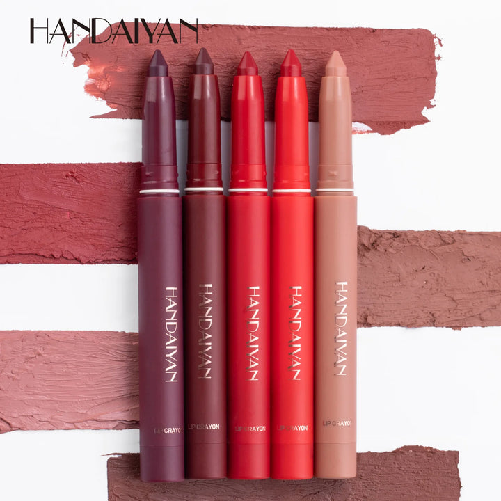 Handaiyan 12 Colors Lip Liner Matte Waterproof Velvet Nude Lipstick Pencil Sexy Red Brown Pigments Makeup Long Lasting - Total Trends Fusion