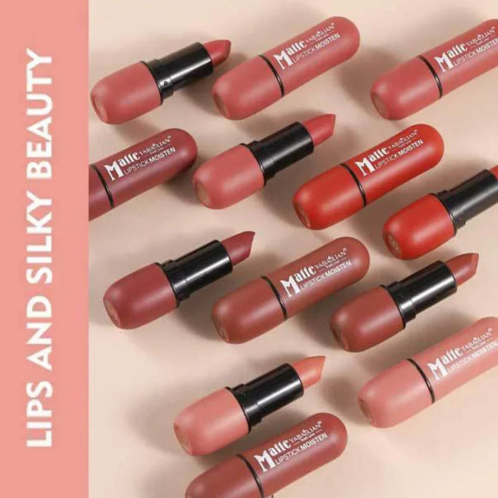 "6-Color Matte Lipstick Set | Waterproof, Long-Lasting & Non-Stick"