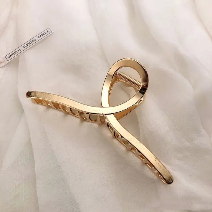GoldHollow Geometric Hair Clips Metal Hair Claw Cross Hairclip Headband Hairpin Sliver Hair Crab Women Fashion Hair - Total Trends Fusion