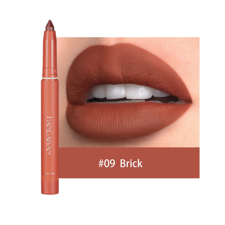 Handaiyan 12 Colors Lip Liner Matte Waterproof Velvet Nude Lipstick Pencil Sexy Red Brown Pigments Makeup Long Lasting - Total Trends Fusion