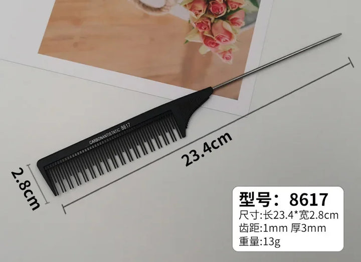 Professional Hair Tail Combs Stainless Steel Salon Cut Styling Comb Spiked Hair Care Styling Tools Barber Accessories Fine Teeth - Total Trends Fusion