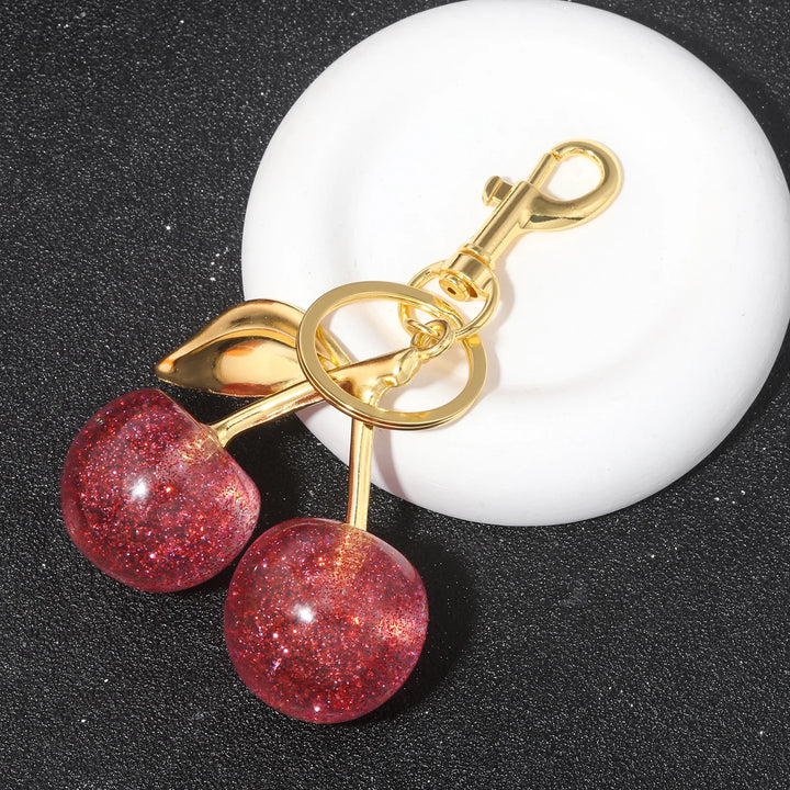 "Cherry Keychain | Summer Fruit Pendant Keyring for Bags & Jewelry"
