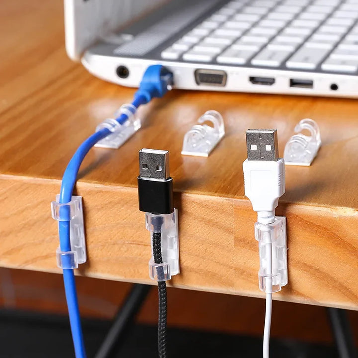 20pcs Cable Clips Data Line Cable Winder Office Desk Set  Wire USB Charger Home Desk Organizer Manager Clamp Office Supplies
