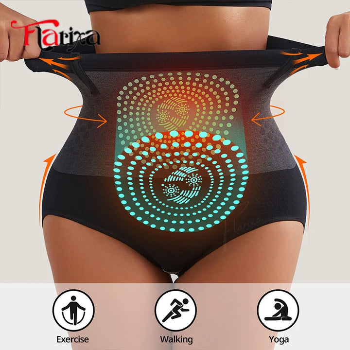 Flarixa Seamless High Waist Shapewear Panties Control Abdomen Underwear Briefs Women Body Burning Fat Tummy and Hip Lift Pants