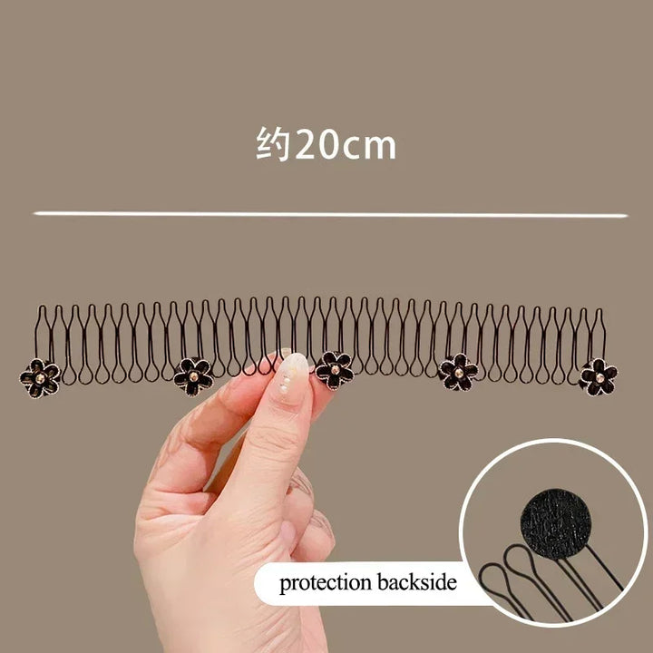 Lovely Flower Pearl Broken Hair Organizer Girls Women Hairpin Clip Invisible Bangs Fixed Insert Comb Tiara Headband Accessories - Total Trends Fusion
