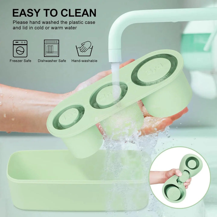 Ice Cube Tray for Stanley 20/ 30/40 Oz Tumbler Cups Silicone Cylinder Ice Cube Molds with Lid Easy Fill and Release for Drink