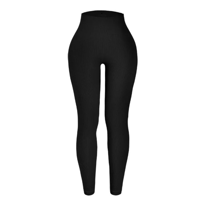 Thread Solid Leggings Women Seamless Knit Yoga Pants High Waist Hip Liftting Tights Fashion Slim Workout Running Sports Leggings - Total Trends Fusion