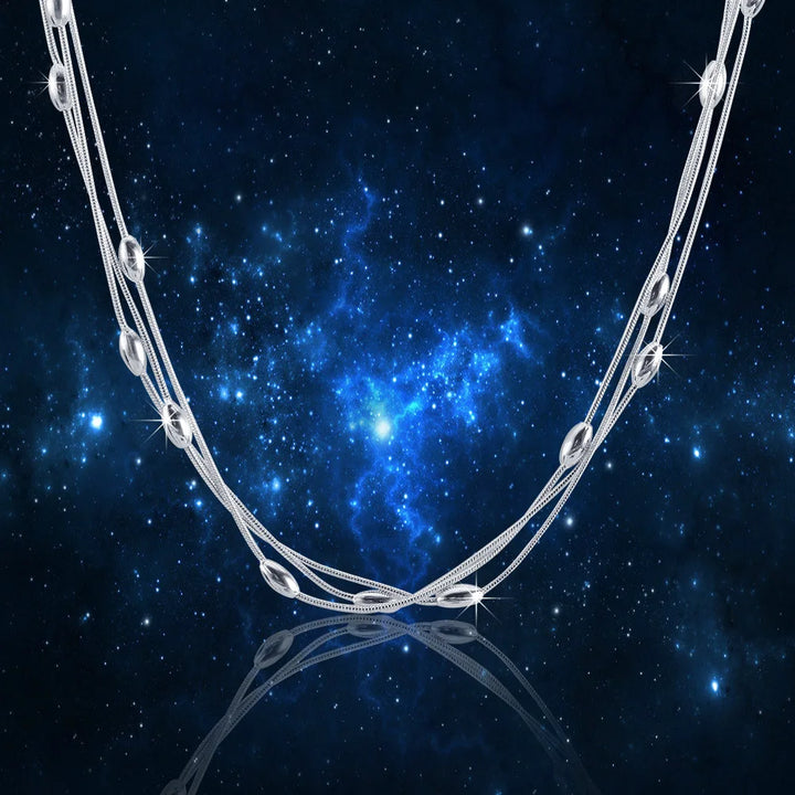 925 Sterling Silver Charms Beads Necklace for Women – Luxury Fashion Jewelry