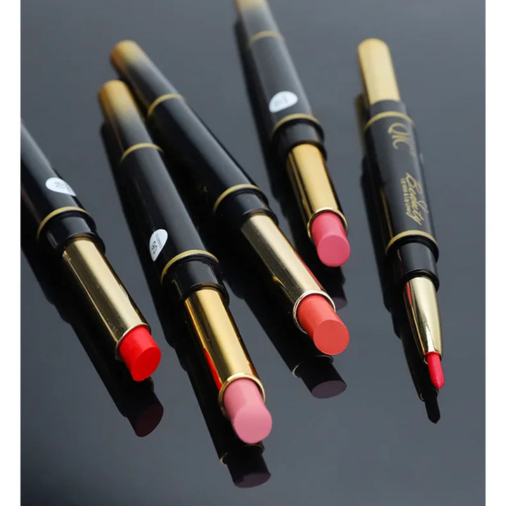 2 IN 1 Lip Liner Waterproof Matte Lipstick Pencil Sexy Red Long Lasting Lipliner Makeup Cosmetics