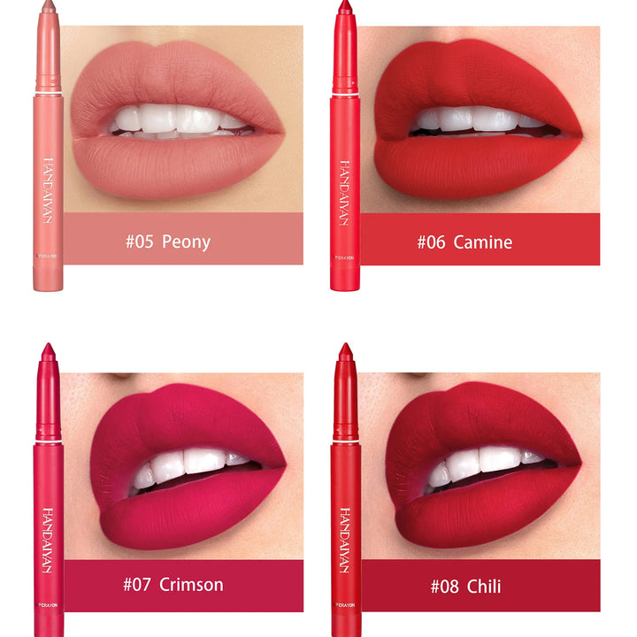12 Colors Lip Liner Matte Waterproof Velvet Nude Lipstick Pencil Sexy Red Brown Pigments Makeup Long Lasting