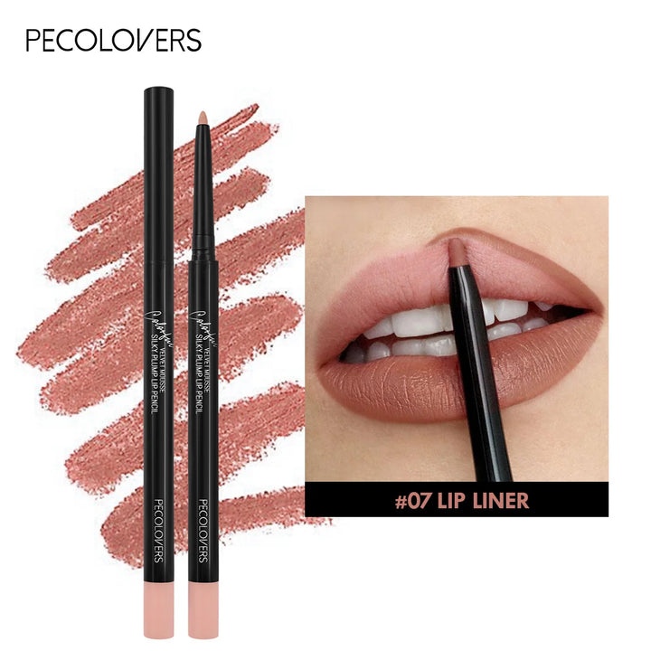Waterproof Matte Lipliner Pencil Red Contour Tint Lipstick Long Lasting Non-stick Cup Moisturising Lips Makeup