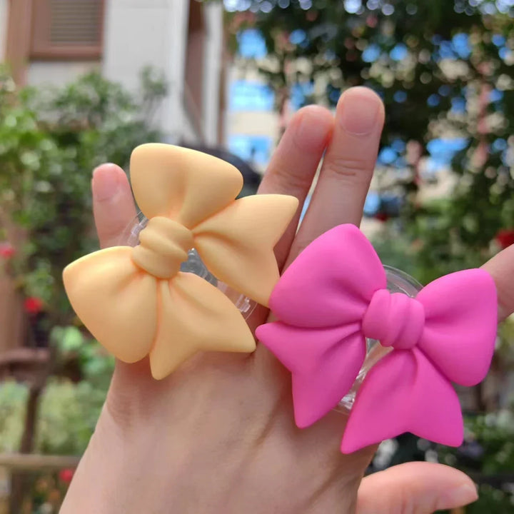 Cute Plain Macaron Color Bow-knot Smart Tok Universal Phone Holder  Phone Bracket GripTok Stand Socket Lazy Bracket