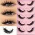 5 Pairs Cat Eye False Eyelashes - Hypoallergenic, Natural Long Manga Lashes With Winged Ends For Extended Eye Look - Total Trends Fusion