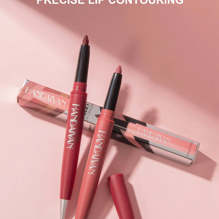 Handaiyan 6 Colors Matte Waterproof Velvet Nude Lipstick Pencil Lip Liner Sexy Red Pink Pigments Makeup Long Lasting