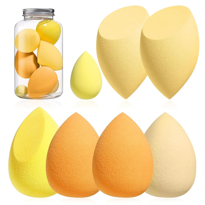 "7-Piece Makeup Sponge Set | Multi-Colored Blender Sponges for Liquid, Cream, Powder + Mini Pink Sponge" - Total Trends Fusion