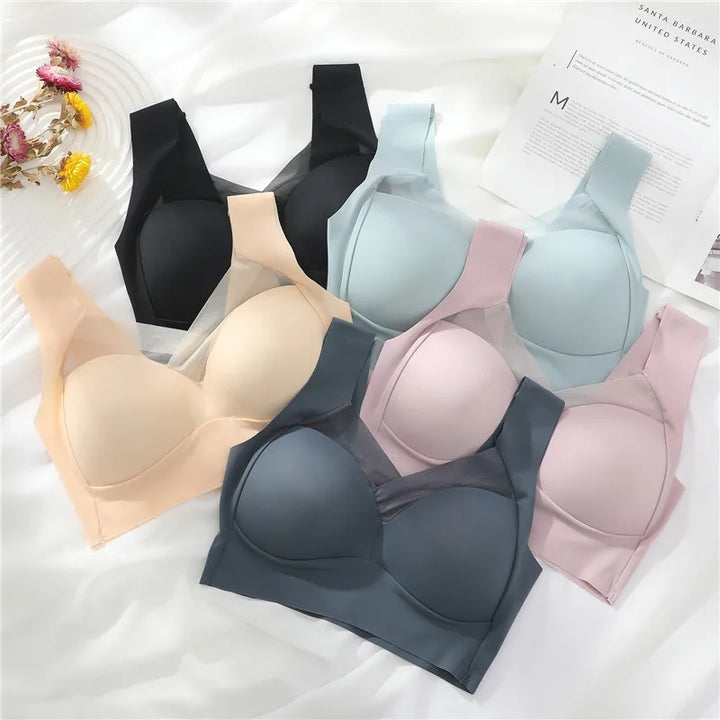 Fashion Sexy Seamless Plus Size Bra Push Up Sports Brassiere Women's Lace Underwear Wireless Yoga Top Woman No Steel Ring Bras