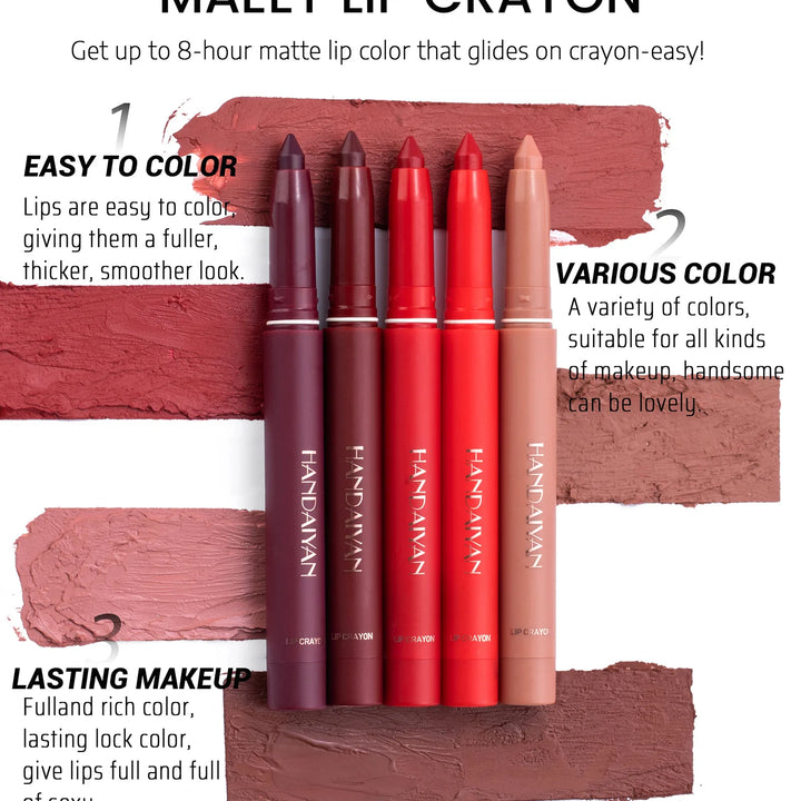 12 Colors Lip Liner Matte Waterproof Velvet Nude Lipstick Pencil Sexy Red Brown Pigments Makeup Long Lasting